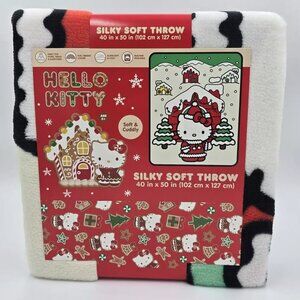 HELLO KITTY CHRISTMAS SILKY SILK TOUCH SUPER SOFT THROW BLANKET NEW! 40" X 50"